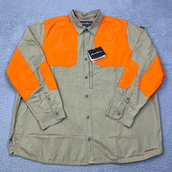 Eddie Bauer Other - NWT Eddie Bauer Okanogan Hunting Shirt Mens 3XLT Beige Canvas Shooting Button Up